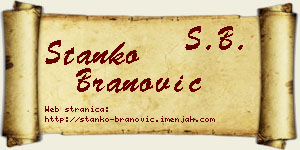 Stanko Branović vizit kartica